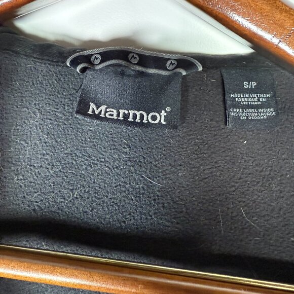 Marmot Black Soft Shell Vest With Faux Fur Hood Women's SIZE SMALL - Picture 4 of 7